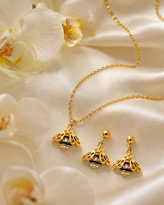 Queen Bee Necklace Set (Titanium Steel)