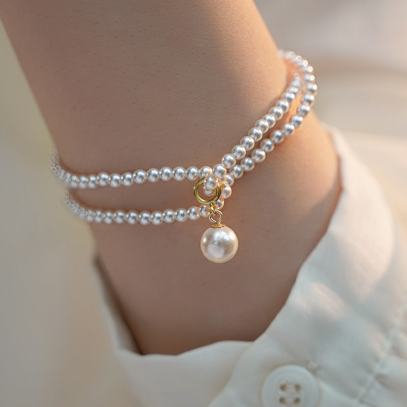 Elegant Womens Pearl Bracelet Duo Pearl Bracelet Stylish Bracelet