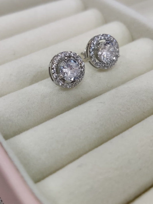 Round Cut Solitaire Earrings