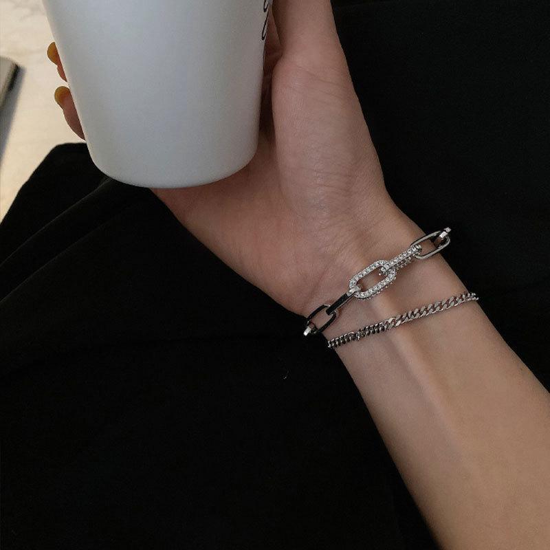 Studded Curb Bracelet (Titanium Steel)