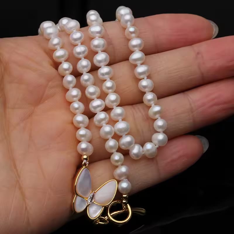 Pearl Whisper Butterfly Necklace