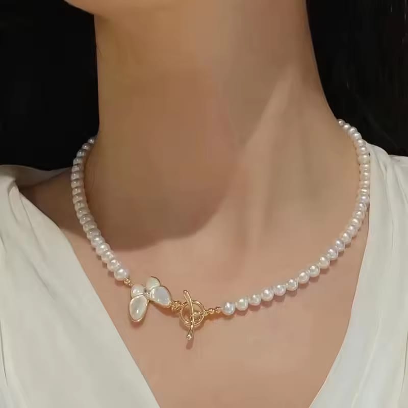 Pearl Whisper Butterfly Necklace