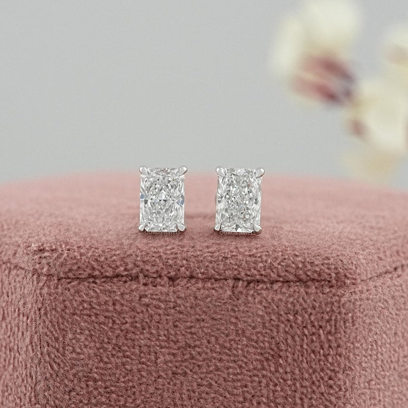 Bezel Corner Princess Earrings