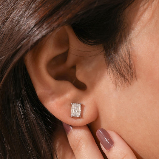 Bezel Corner Princess Earrings