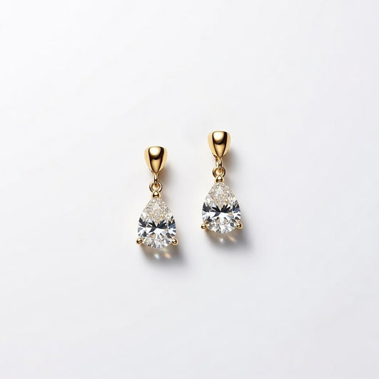 Viva Teardrop Solitaire Earrings (Titanium Steel)