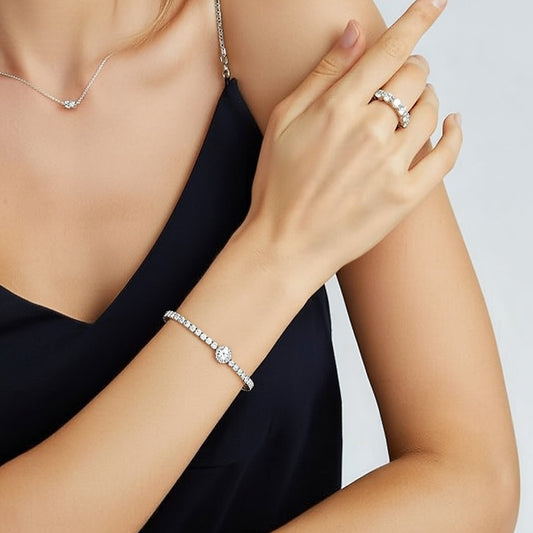 CELESTE HALO TENNIS BRACELET