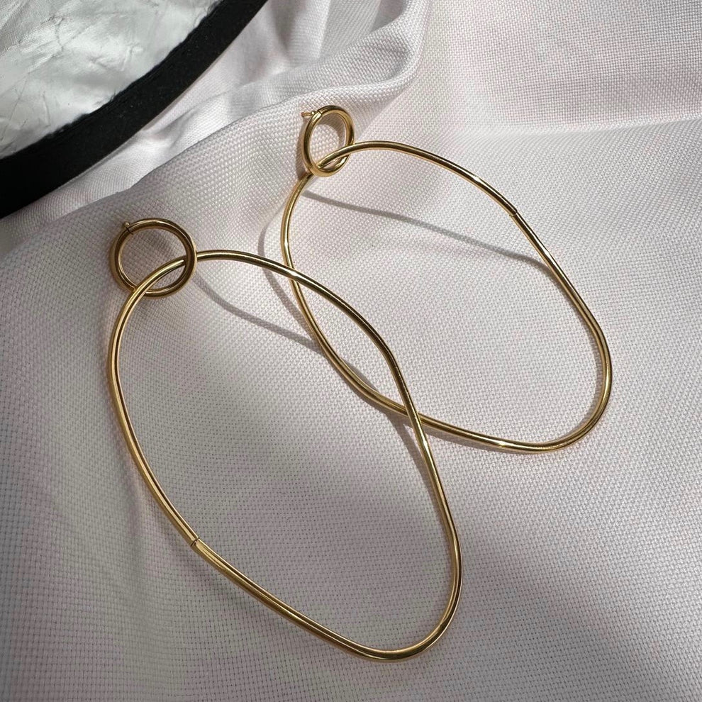 Oval Wired Hoop Earrings
