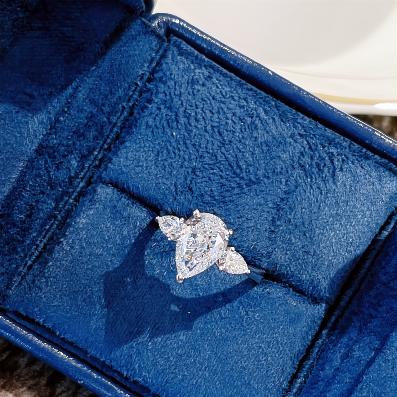 Crown Tear Drop Ring (925 Sterling Silver)