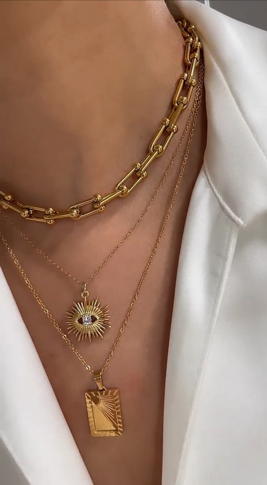 "Triple the style, plated in timeless 18K gold."