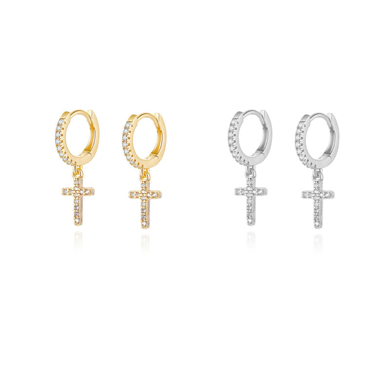 Tiny Cross Earrings