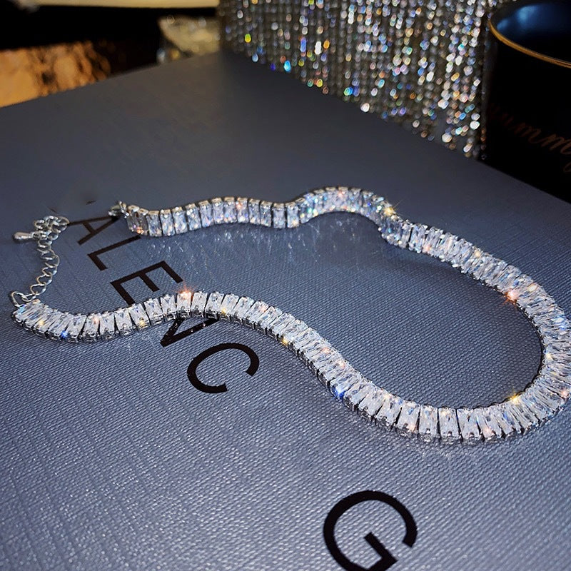 Rectangular Tennis Necklace