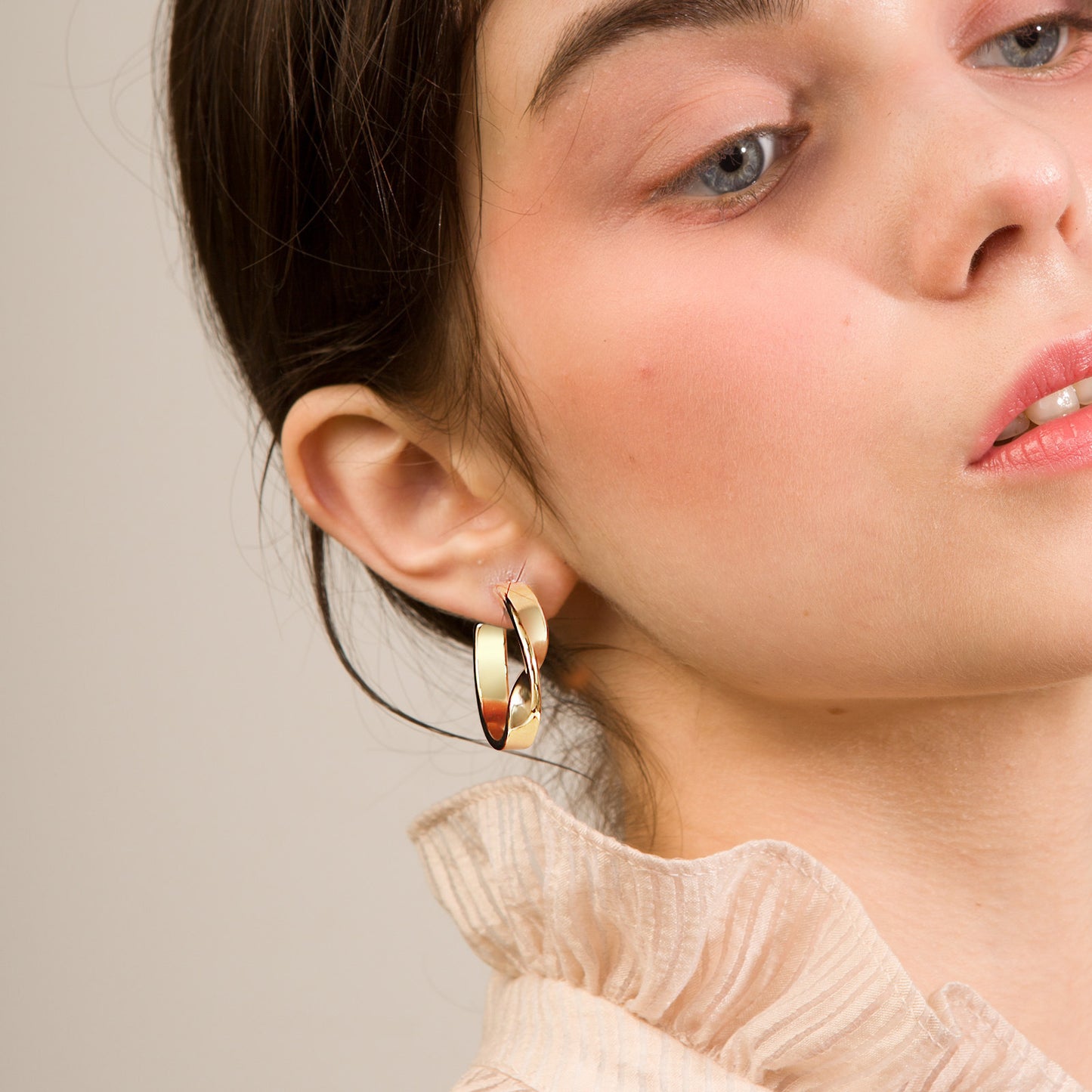 Gold Tweak Hoop Earrings