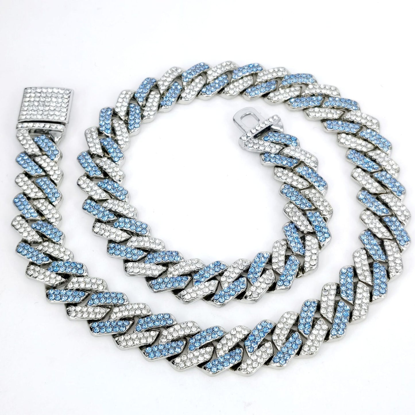 Prolong Blue Cuban Bracelet + Necklace