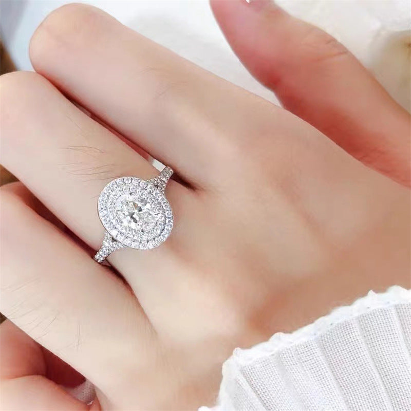 Studded Crown Oval Ring (Adjustable)