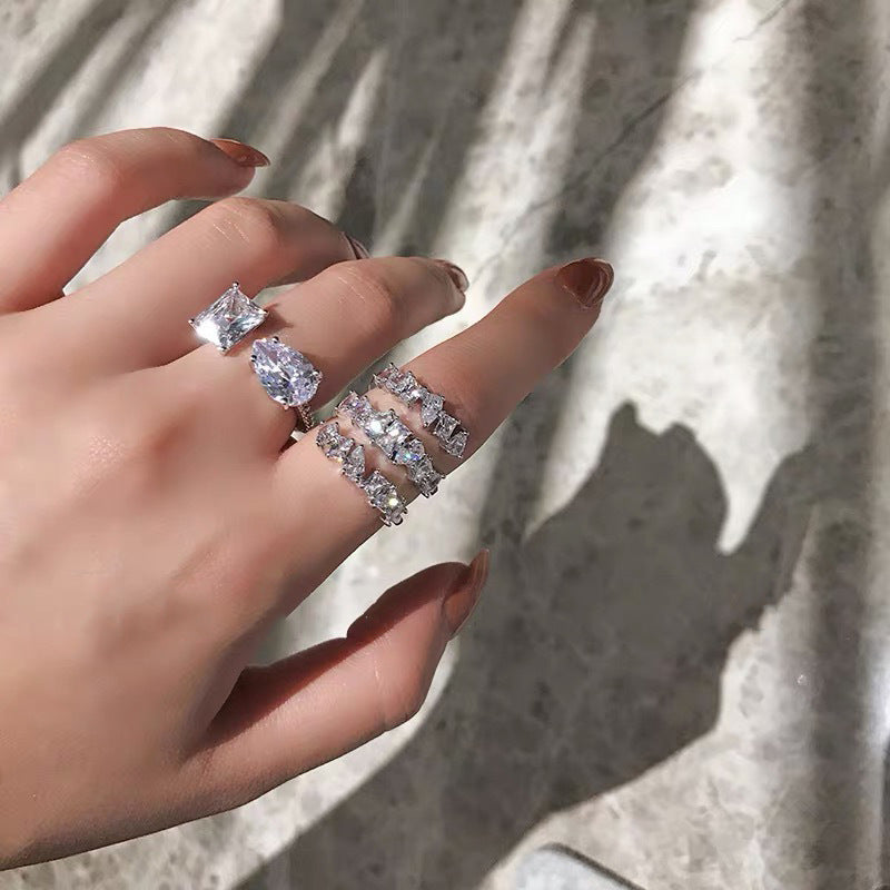 Spiral Cut-Diamond Ring (Adjustable)
