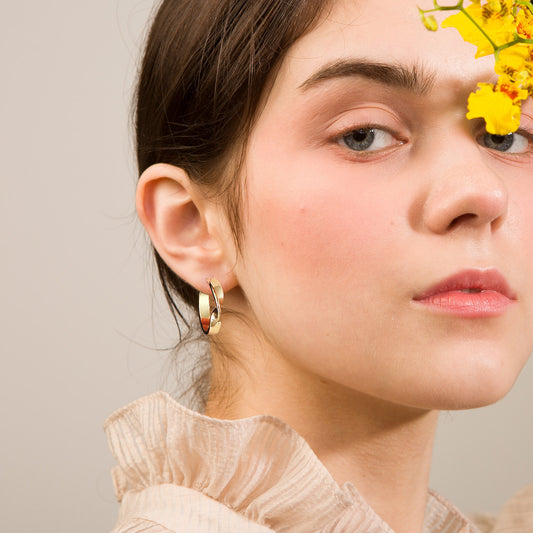 Gold Tweak Hoop Earrings