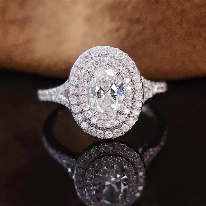 Studded Crown Oval Ring (Adjustable)