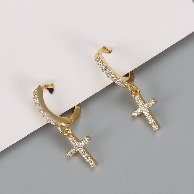 Tiny Cross Earrings