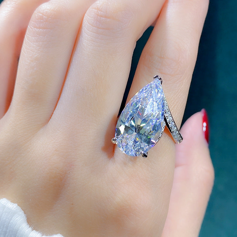 Tear Drop Ring (PURE SILVER WITH HALLMARKING)