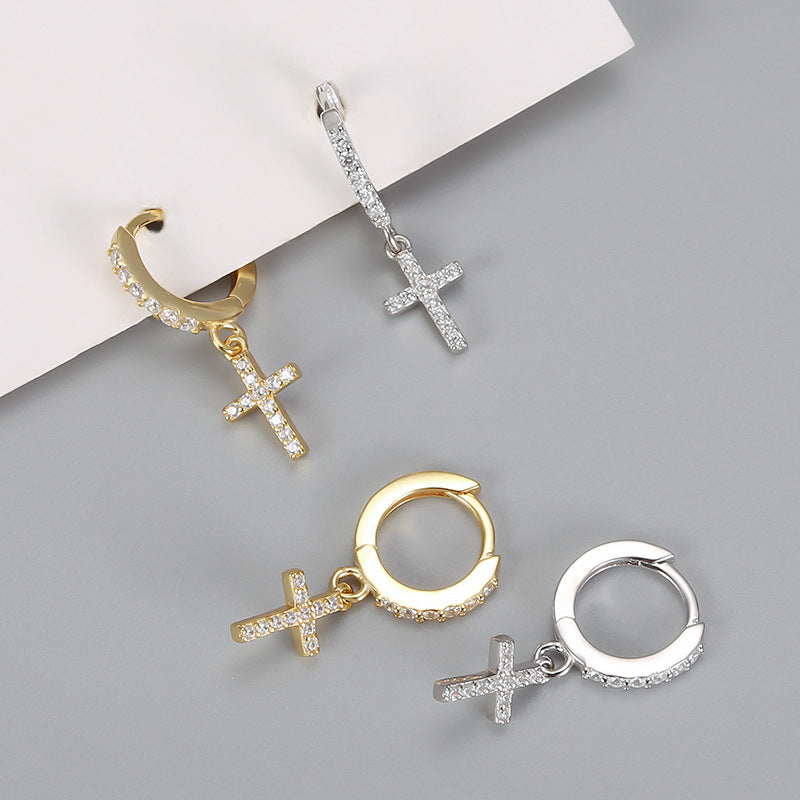 Tiny Cross Earrings