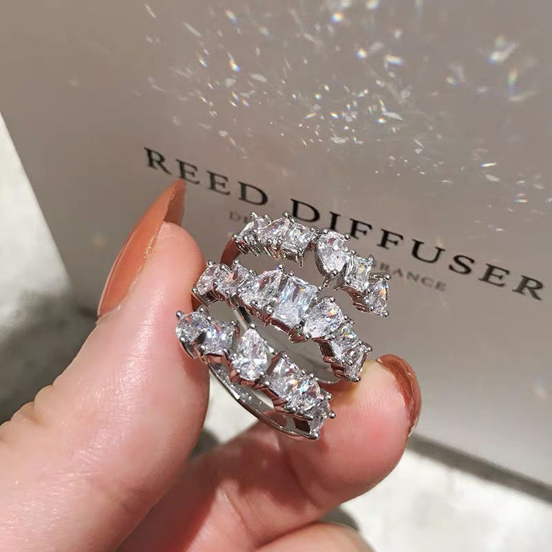 Spiral Cut-Diamond Ring (Adjustable)