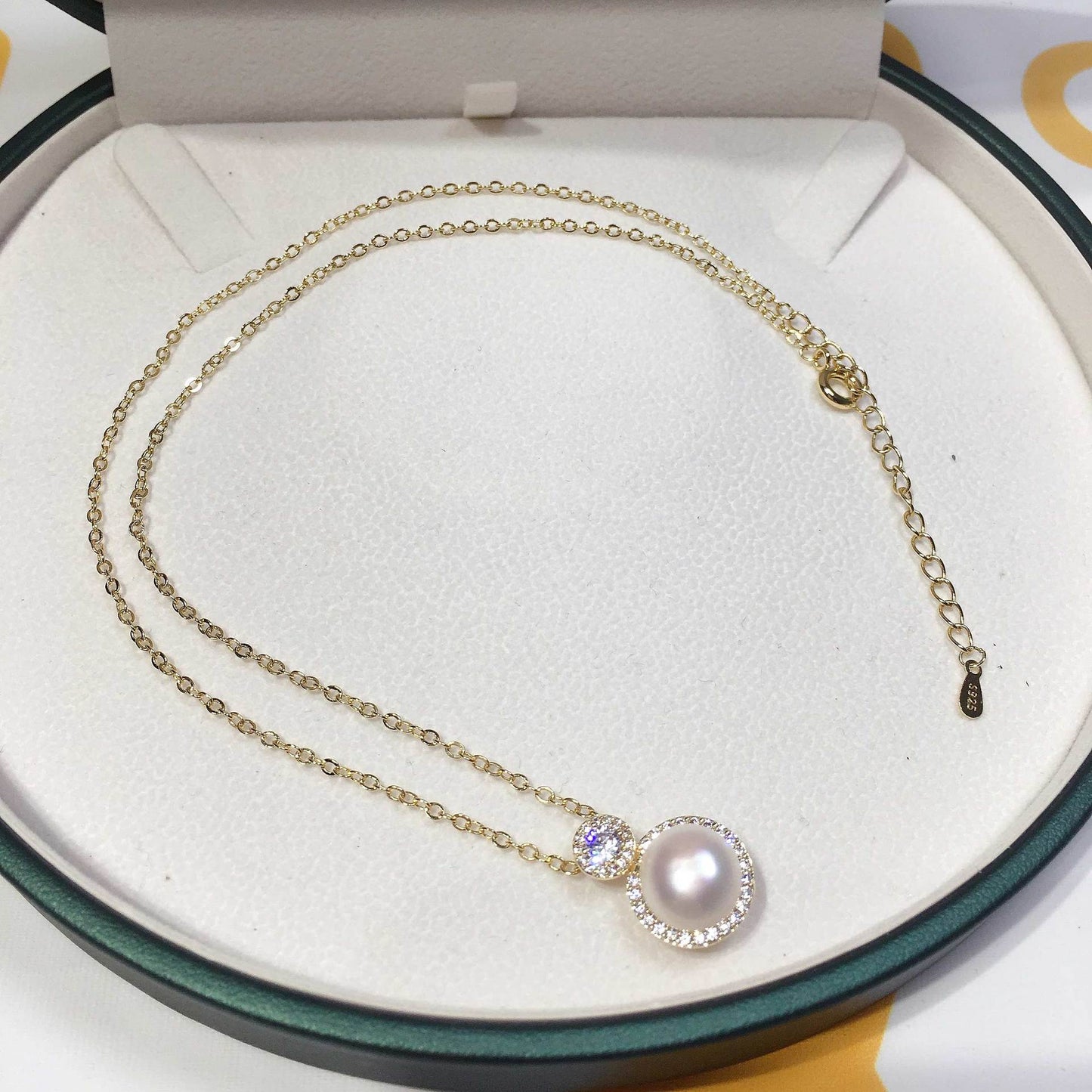 Tiny Drop Crystal and Pearl Necklace + Earrings