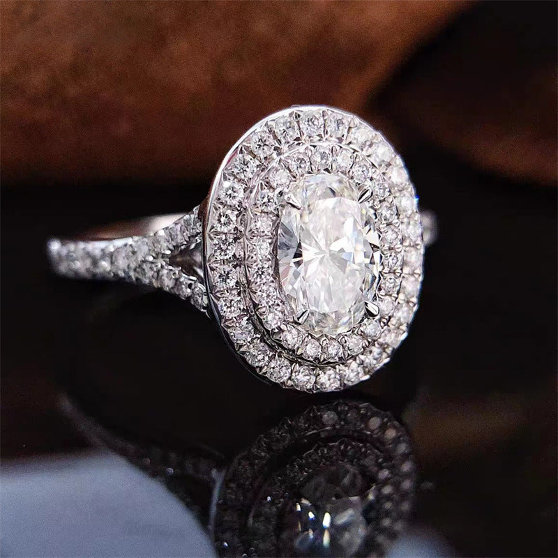 Studded Crown Oval Ring (Adjustable)