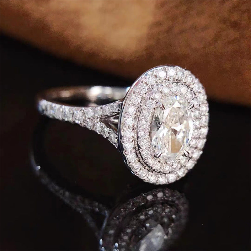 Studded Crown Oval Ring (Adjustable)