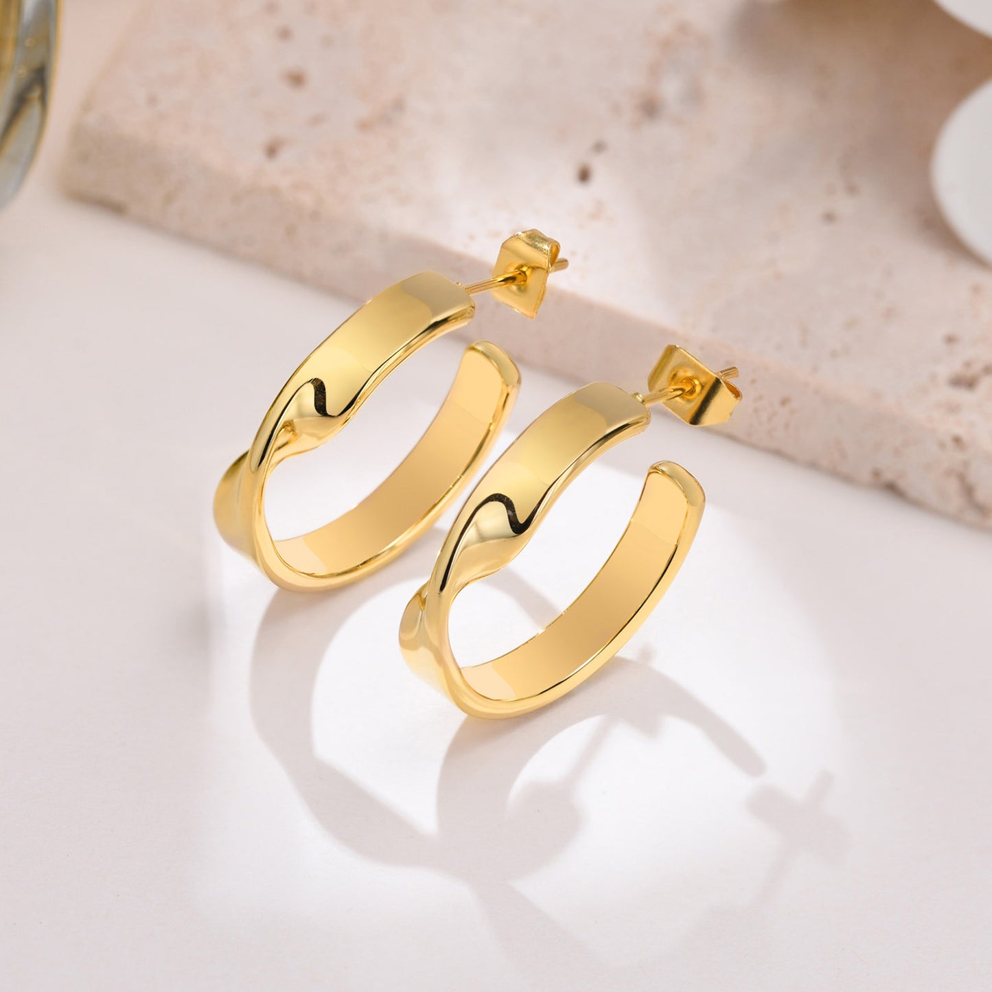 Gold Tweak Hoop Earrings