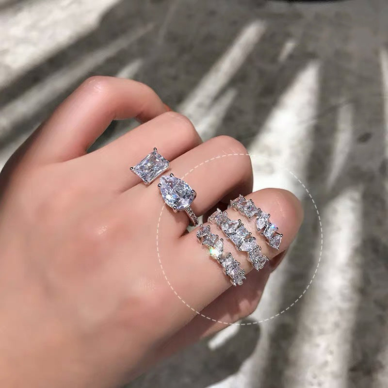 Spiral Cut-Diamond Ring (Adjustable)