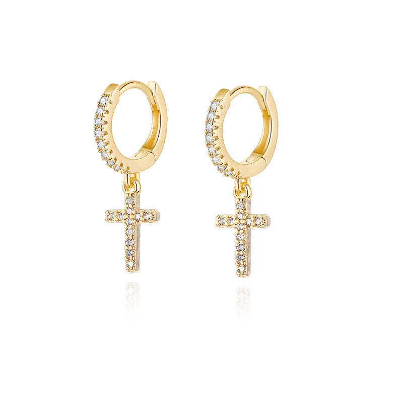 Tiny Cross Earrings