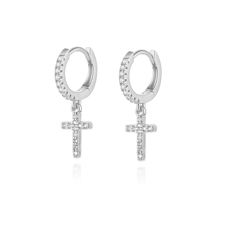 Tiny Cross Earrings