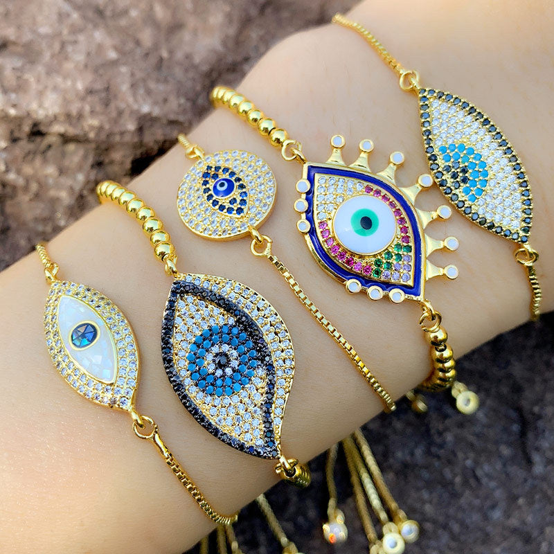 The Round Studded Evil Eye Bracelet