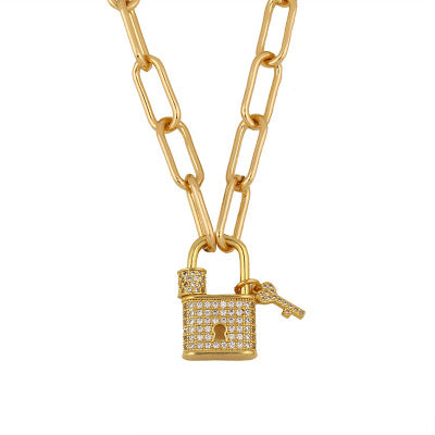 Lock Shape Padlock Pendant Necklace