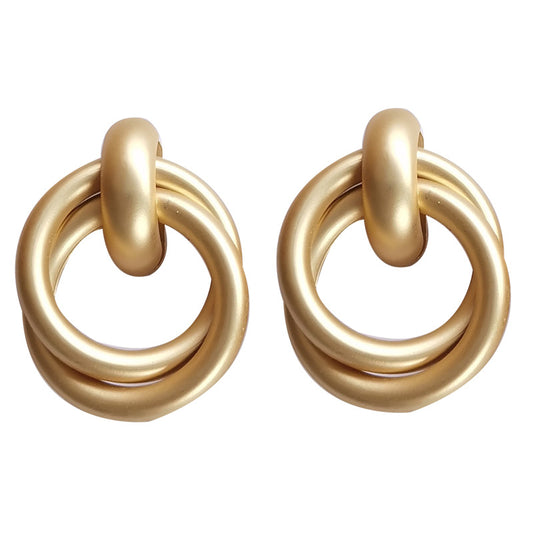 Swirl Textured Gold Hoop Earrings