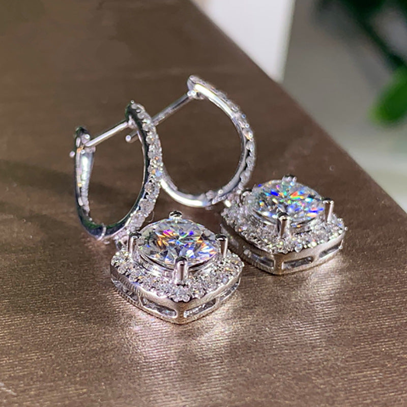 Cushion Cut Droplet Earrings