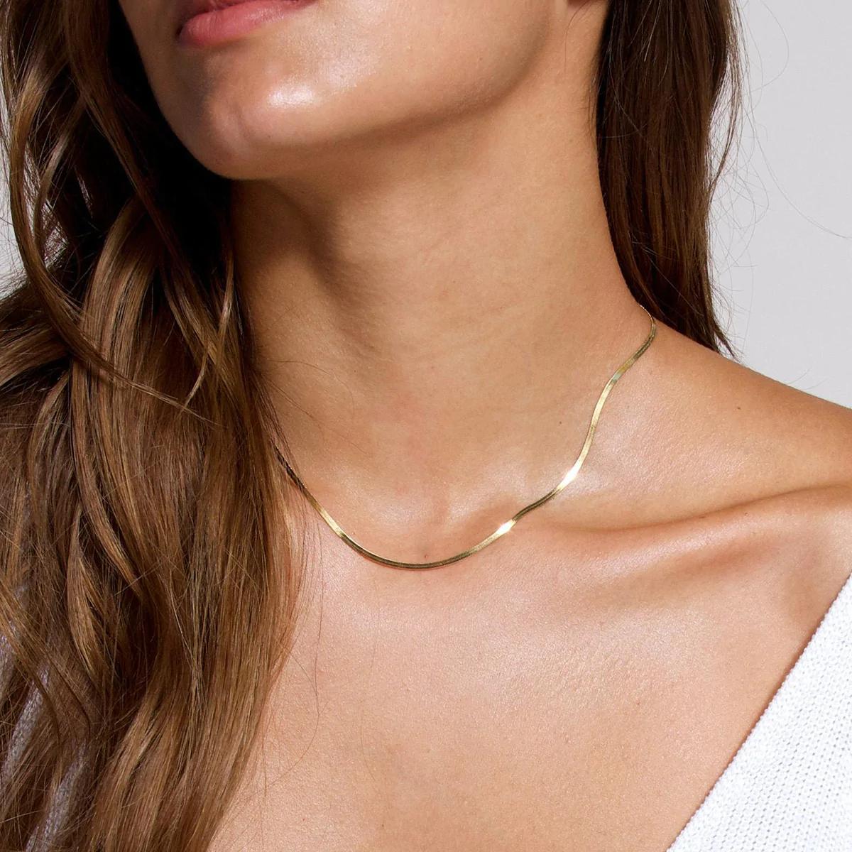 Jewellery Gold Chain Women 18k Herringbone 18K Gold Chain –