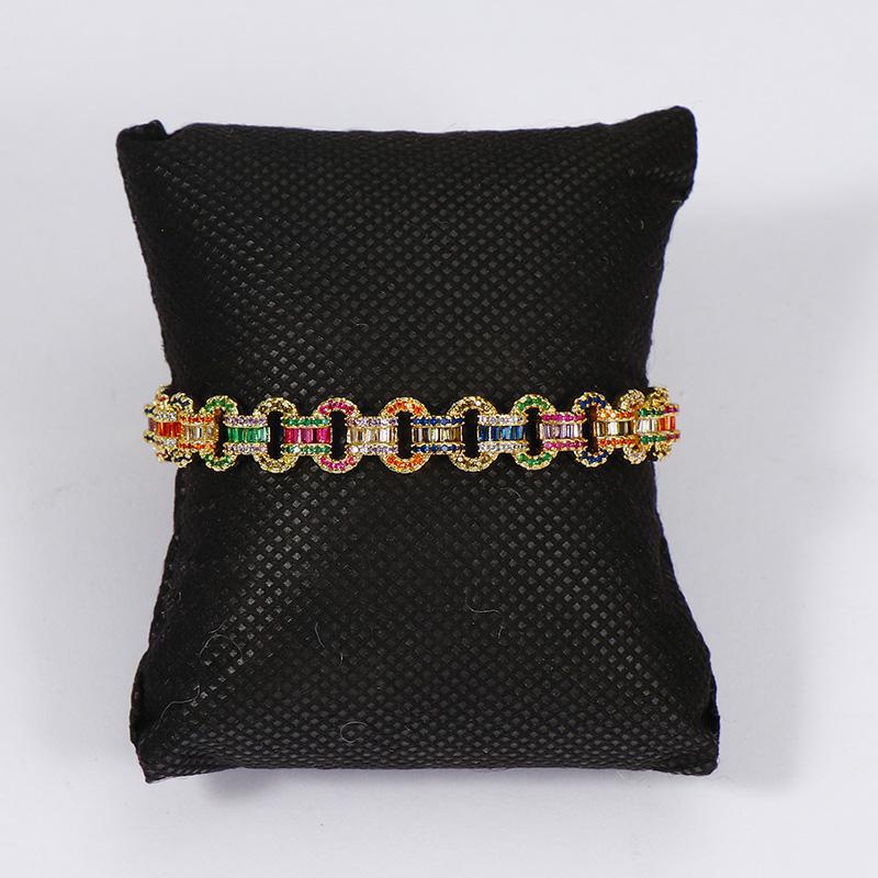 Colorful Studded Link Cuff Bracelet