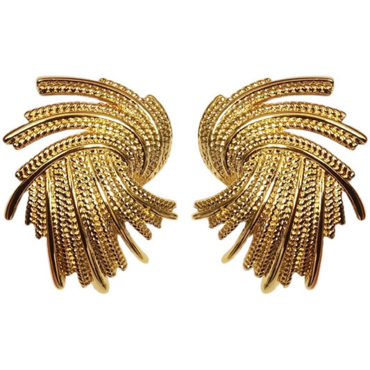 Gold Feather Earrings