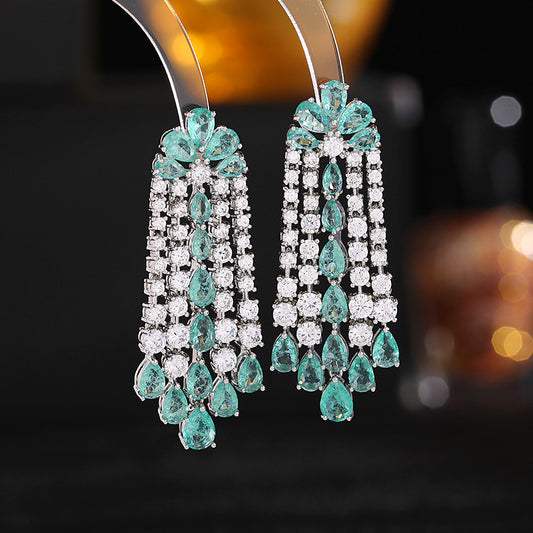Aqua Green Chandelier Earrings