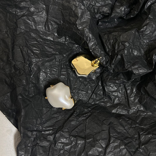 Baroque Pearl Stud Earrings (925 Sterling Silver)