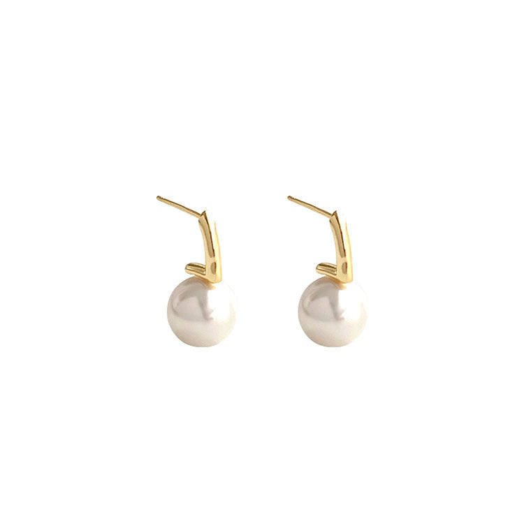 Pearl and Bar Drop Earrings (925 Sterling Silver)