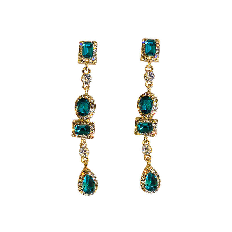 Tiny Emerald Droplets Earrings