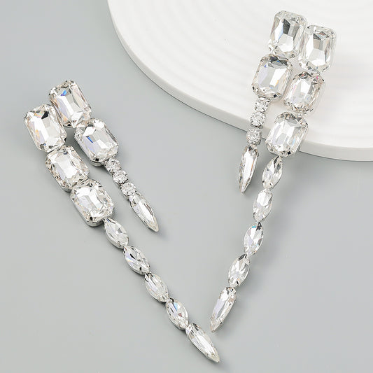 Glam Stud Long Earrings