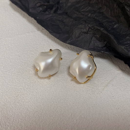 Baroque Pearl Stud Earrings (925 Sterling Silver)