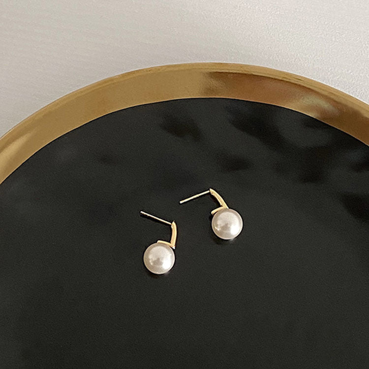Pearl and Bar Drop Earrings (925 Sterling Silver)