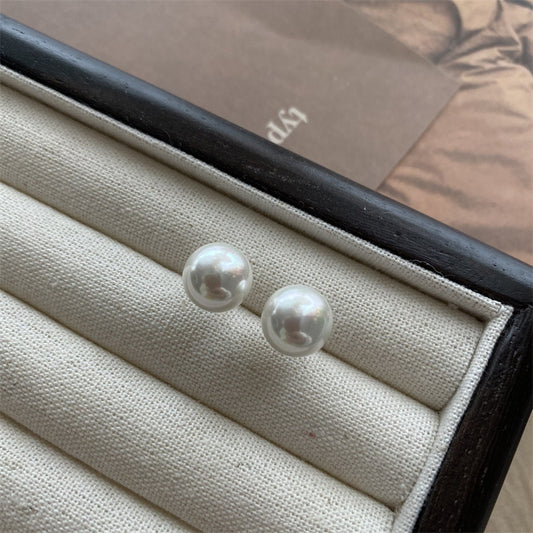 white freshwater pearl earrings features two lustrous AAA-quality pearls.