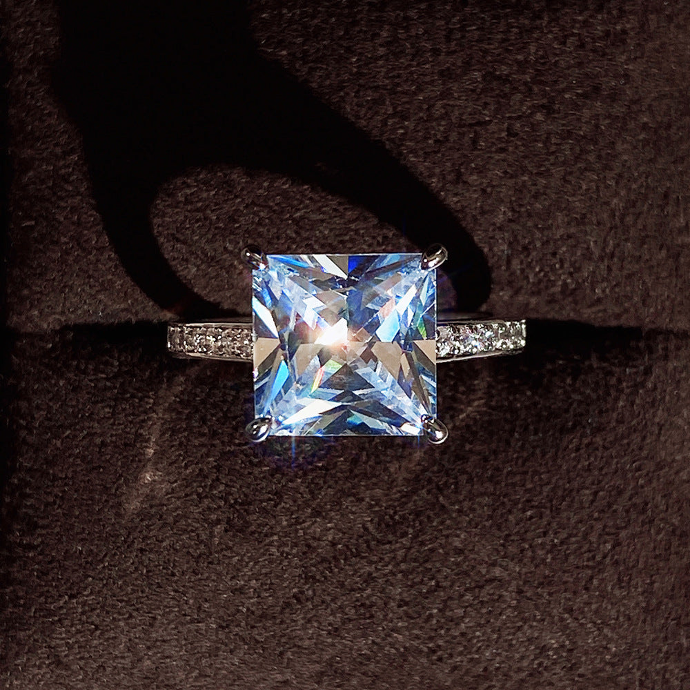 "A regal cut for a regal soul – Pure Silver Princess Ring, hallmarked to last."