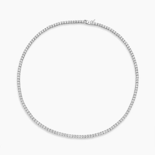 "Anti-tarnish pearl necklace with a polished finish."