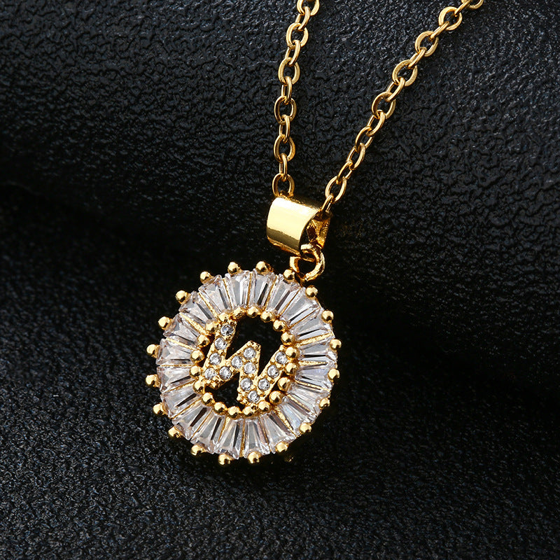 The pendant hangs centered, resting gently on the collarbone.